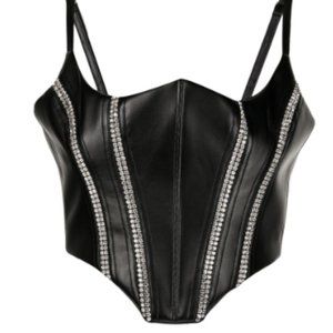 AREA Black Crystal Corset top size 4